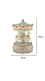Caixa de Música Carrossel de Resina Artesanal