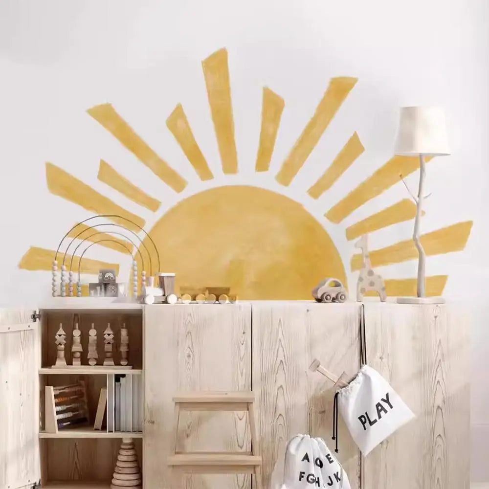 Adesivo de Parede Sol, Decoração Sol, Decoração de Parede, Decoração Para Parede de Quarto Infantil, Decalque de Parede, Loja Rowa Home