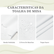 Toalha de Mesa Redonda Ilusão Óptica Preto e Branco 60"