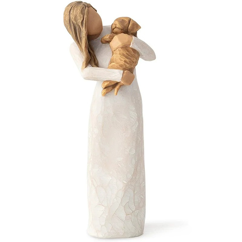 Estatuetas de Família e Pet em Resina para Decoração Emocionante