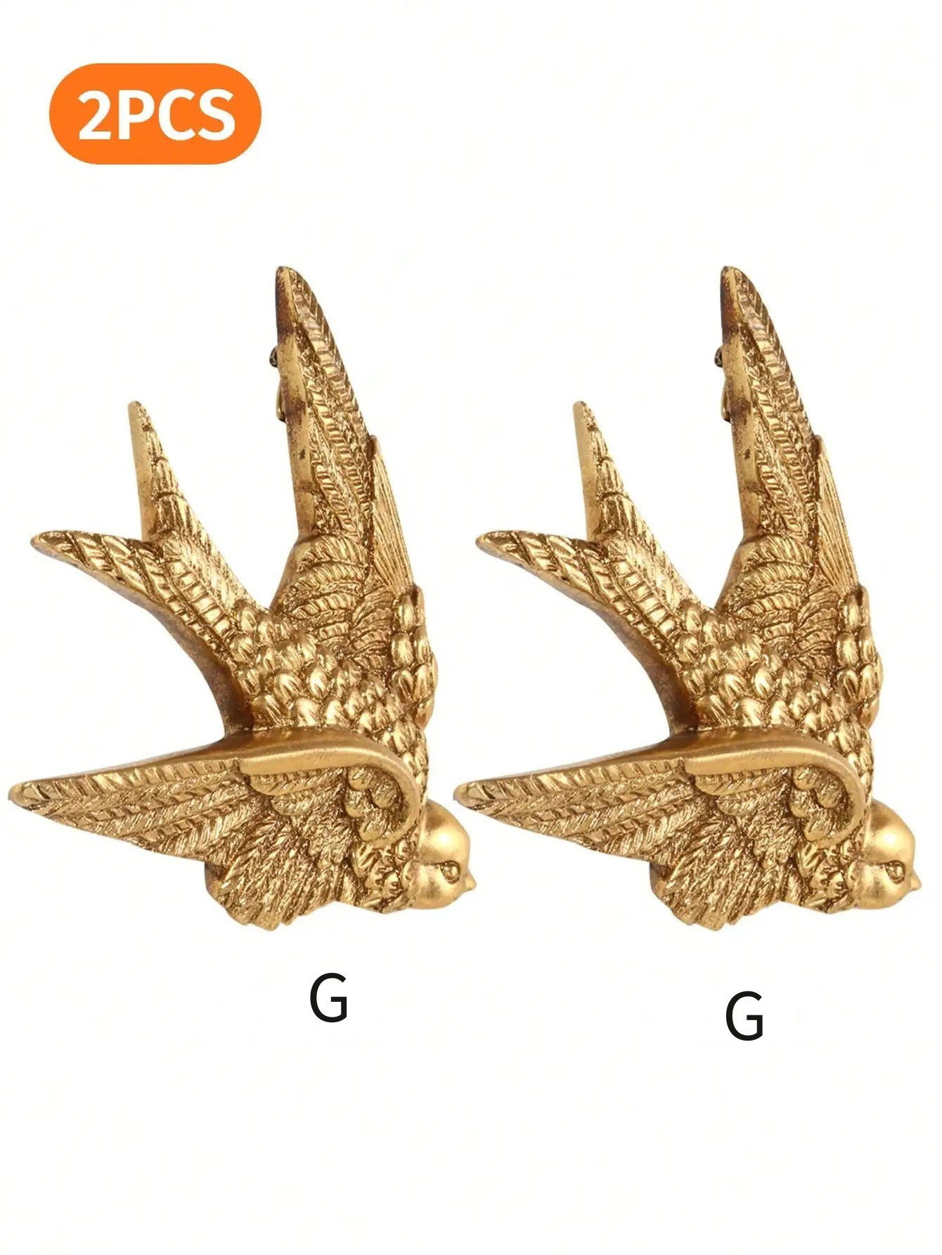 Decoração de Parede Andorinha Dourada em Resina