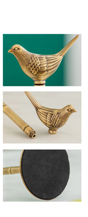 Suporte de Papel Toalha de Bronze com Pássaro Decorativo