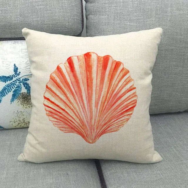 Capa de Almofada Decorativa Oceano em Linho e Algodão