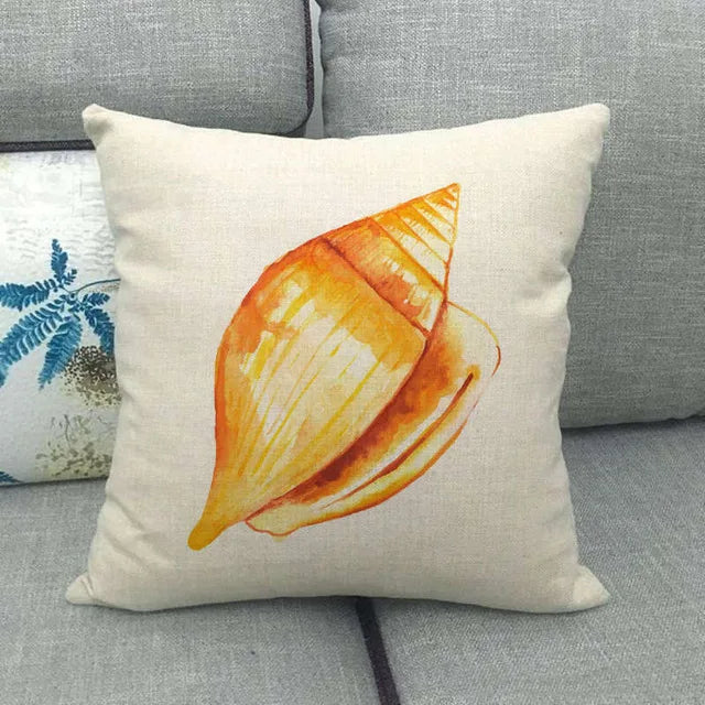 Capa de Almofada Decorativa Oceano em Linho e Algodão