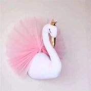 Crianças decoração do quarto 3d cabeças animais cisne parede pendurado decoração para crianças quarto berçário decoração suave instalar casa de jogo