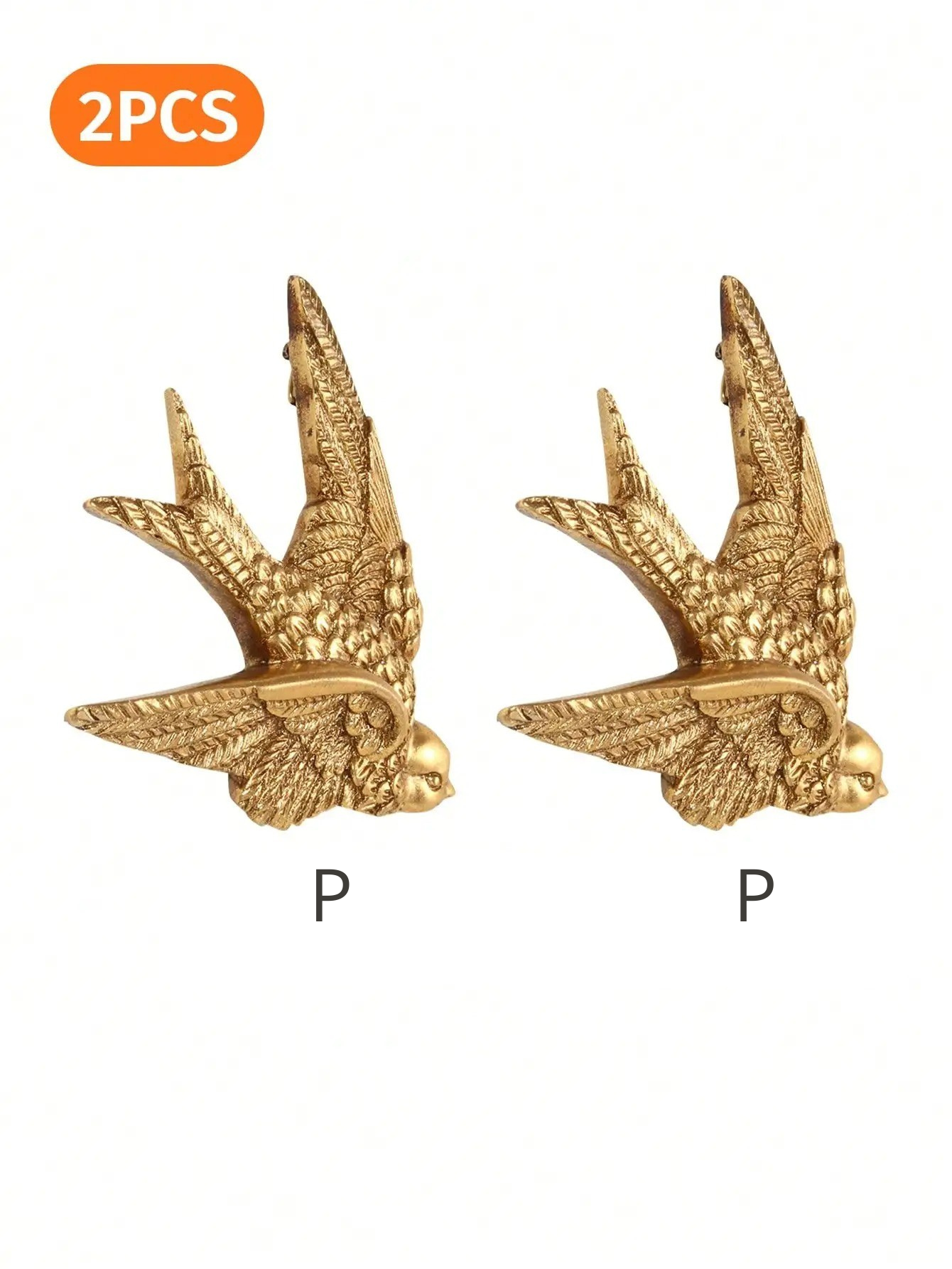 Decoração de Parede Andorinha Dourada em Resina