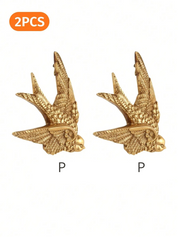 Decoração de Parede Andorinha Dourada em Resina