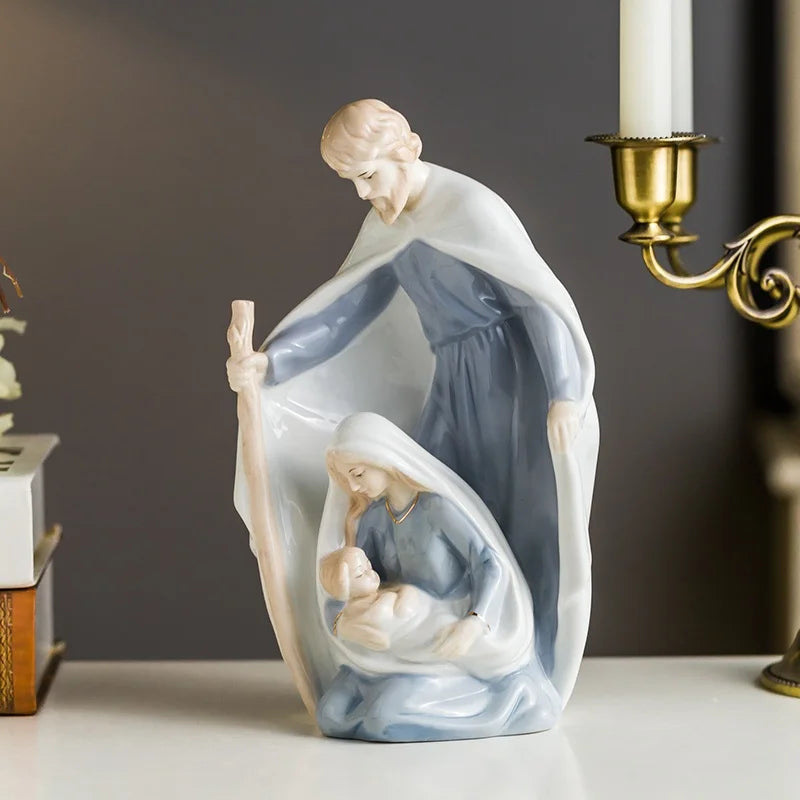 Réativa cerâmica personagem escultura cristão católico madonna jesus igreja personagem estátua decoração para casa