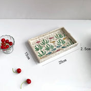 Bandeja retangular de concha oval, placa de armazenamento colorida, sala de estar, bolo, café, restaurante, decorações de armazenamento, organizador de joias