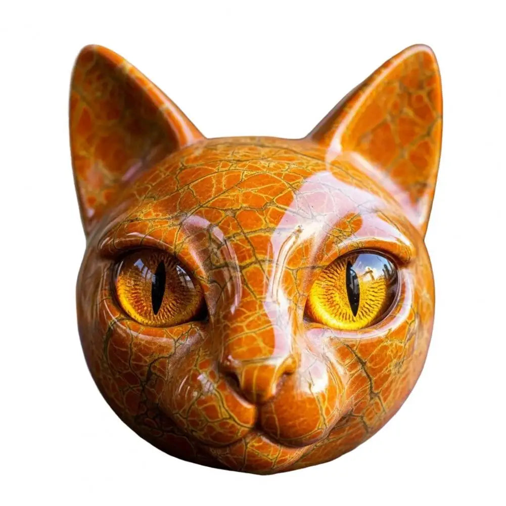 Enfeite de sala acabamento decoração de casa elegante escultura de pedra de gato preto com olhos âmbar esculpidos à mão casa de luxo para gato para quarto
