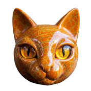 Enfeite de sala acabamento decoração de casa elegante escultura de pedra de gato preto com olhos âmbar esculpidos à mão casa de luxo para gato para quarto