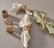 2/6 pces suporte de anéis de guardanapo de fazenda feito à mão, suporte de anéis de guardanapo de tecido rústico, outono tecido para o natal, ano novo