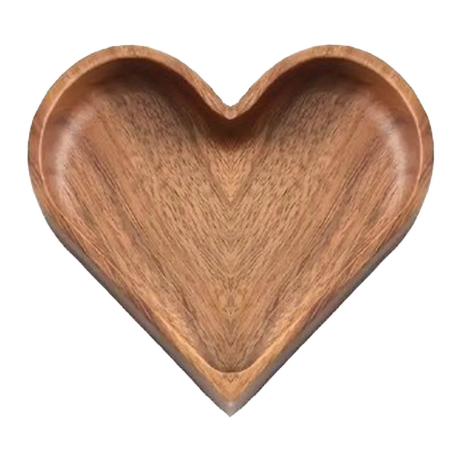 Bandeja de madeira maciça criativa em forma de coração bandeja de nogueira para nozes frutas doces sobremesas lanches jóias acessório bandeja de armazenamento em casa