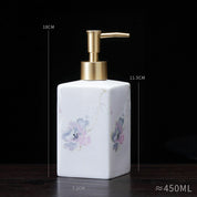 Dispensador de sabão cerâmico 450ml, garrafa desinfetante para as mãos, garrafa de prensa, garrafa de gel de banho para hotel, dispensação de detergente para lavanderia