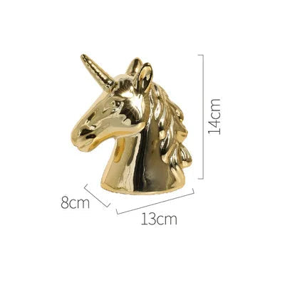 Nordic ins bonito cerâmica unicórnio banco poupança dinheiro moeda caixa de dinheiro crianças brinquedo presentes estatuetas animais