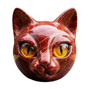 Enfeite de sala acabamento decoração de casa elegante escultura de pedra de gato preto com olhos âmbar esculpidos à mão casa de luxo para gato para quarto