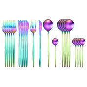 Conjunto de Talheres  Multicoloridos com 24 Peças