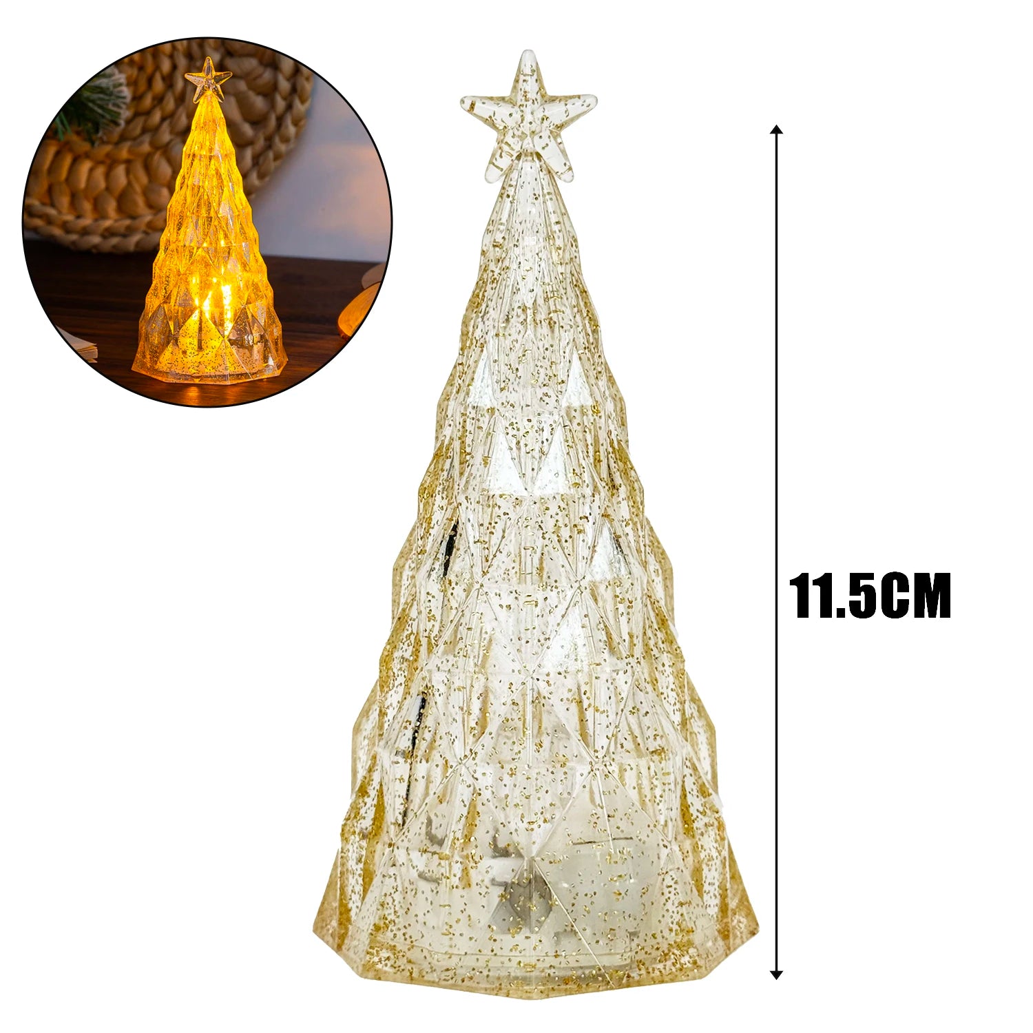 1/6 pçs decoração de natal romântico luz da noite luminosa árvore de natal presentes de ano novo festa de natal ornamento decoração de mesa do quarto