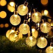Bolha solar bolas lâmpada luzes da corda ao ar livre gotas de água ao ar livre à prova dwaterproof água orb luzes natal pátio festa de férias