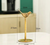 Suporte de Papel Toalha de Bronze com Pássaro Decorativo