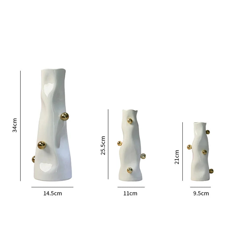 Vaso de cerâmica esfera geométrica irregular vaso de flores porcelana artefato arranjo de flores decoração para casa acessórios vasos