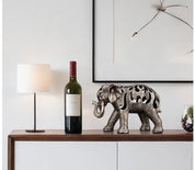 Vilead oco elefante estátua estilo retro escultura acessórios de decoração para casa sala estar estante decoração interior objeto presente