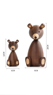 Dinamarca de madeira urso marrom decoração para casa estatuetas alta qualidade design nórdico decoração do quarto presentes/artesanato/brinquedos da família decoração para casa