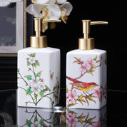Dispensador de sabão cerâmico 450ml, garrafa desinfetante para as mãos, garrafa de prensa, garrafa de gel de banho para hotel, dispensação de detergente para lavanderia