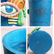 Resina rosto plantador artístico cabeça humana vaso de flores único interior/exterior planta recipiente decoração jardim escultura decoração para casa presente