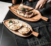 Bandeja estética alta em forma de folha de madeira bandeja de chá da tarde bandeja de sushi ocidental sobremesa bandeja de refeição de frutas bandeja de alimentos de madeira à prova dwaterproof água