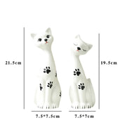 Casal de Gatos em Cerâmica