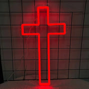 Sinal de néon da cruz de jesus, lâmpada de arte da decoração da cruz de led para a decoração da parede, quarto, decoração cristã, sala religiosa, decoração do dia de batizado