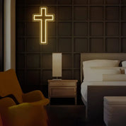 Sinal de néon da cruz de jesus, lâmpada de arte da decoração da cruz de led para a decoração da parede, quarto, decoração cristã, sala religiosa, decoração do dia de batizado