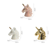 Nordic ins bonito cerâmica unicórnio banco poupança dinheiro moeda caixa de dinheiro crianças brinquedo presentes estatuetas animais