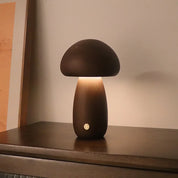 Cogumelo bonito led night light lâmpada de mesa de cabeceira de madeira com interruptor de toque decoração do quarto lâmpada de cogumelo ambiental de alto nível