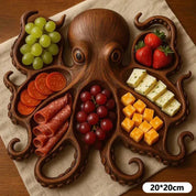 Prato de charcutaria de polvo, placa de pão de queijo com tema oceano, placa de bandeja de servir exclusiva novidade para queijo, carnes e frutas