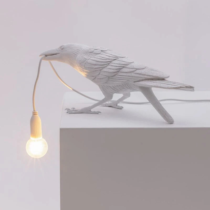 Lâmpada de parede de resina Lucky Bird Crow - Luz de parede decorativa LED para quarto e sala de estar, decoração de casa com lâmpada grátis