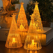 1/6 pçs decoração de natal romântico luz da noite luminosa árvore de natal presentes de ano novo festa de natal ornamento decoração de mesa do quarto