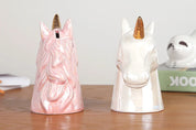 Nordic ins bonito cerâmica unicórnio banco poupança dinheiro moeda caixa de dinheiro crianças brinquedo presentes estatuetas animais