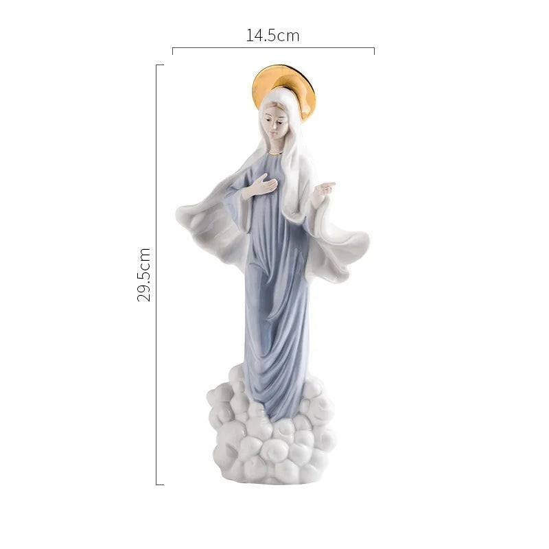 Réativa cerâmica personagem escultura cristão católico madonna jesus igreja personagem estátua decoração para casa