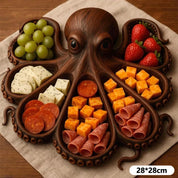 Prato de charcutaria de polvo, placa de pão de queijo com tema oceano, placa de bandeja de servir exclusiva novidade para queijo, carnes e frutas