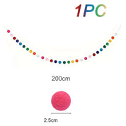 2m bola de feltro guirlanda pompom corda ornamentos para boho casa decoração do quarto chá de bebê aniversário natal decoração da parede