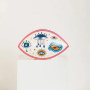 Artesanato de cerâmica criativo, decoração de casa, azul turco, esculturas de mau olhado, estátua de olho do diabo, estilo marrocos, ornamentos de mesa