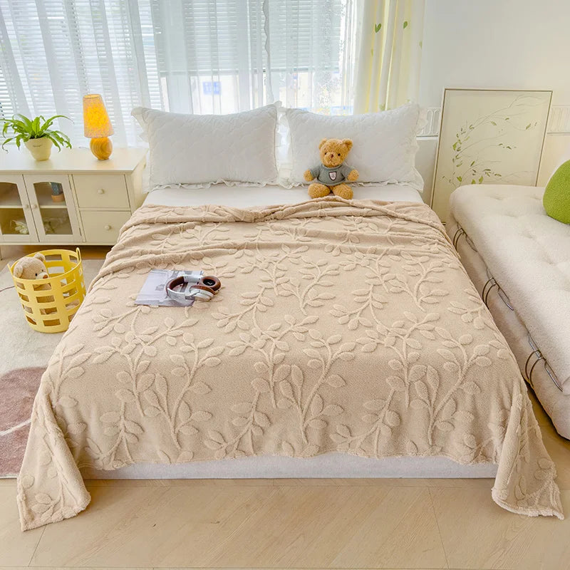 Cobertor grosso de lã para cama ou sofá Cobertor de pelúcia macia, Single ou Queen, Super King