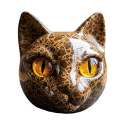 Enfeite de sala acabamento decoração de casa elegante escultura de pedra de gato preto com olhos âmbar esculpidos à mão casa de luxo para gato para quarto