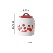 Jarro selado cerâmico com tampa, jarra do armazenamento da mercearia, grande capacidade, transportador portátil do chá, armazenamento do petisco da umidade-prova, uso home