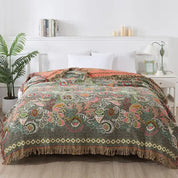 Colcha de algodão puro verão 4 camadas gaze borla toalha colcha ab lado multifuncional cobertor decorar sofá cama capa