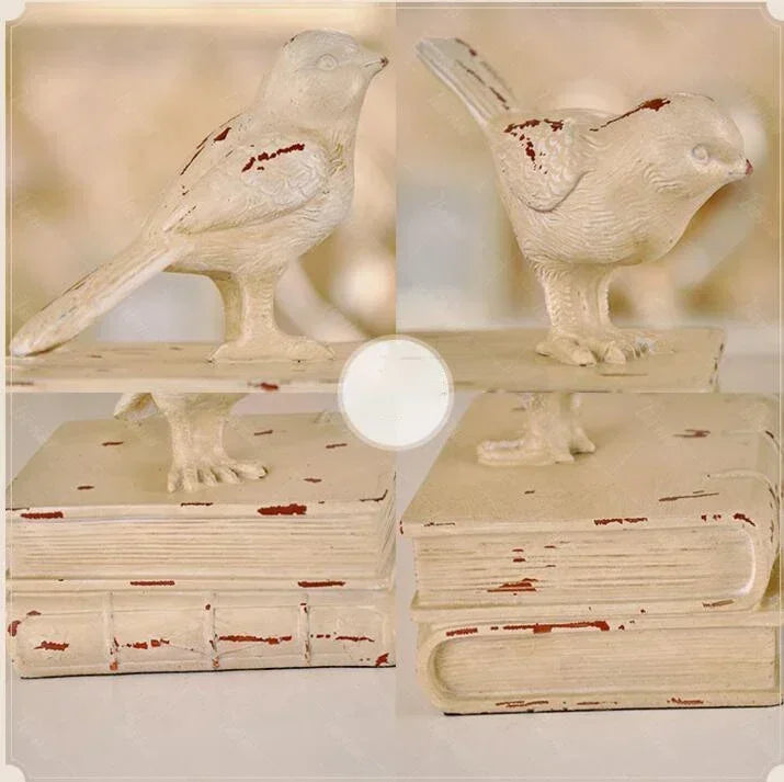 Aparadores de Livros Retro Birds em Resina