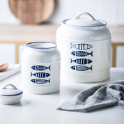 Jarro selado cerâmico com tampa, jarra do armazenamento da mercearia, grande capacidade, transportador portátil do chá, armazenamento do petisco da umidade-prova, uso home