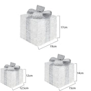 Conjunto de 3 Caixas de Presente Iluminadas de Natal